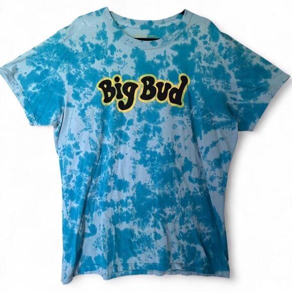 Unisex Big Bud Press Blue Tie Dye Logo 100% Cotton Tee 3X - Picture 1 of 5
